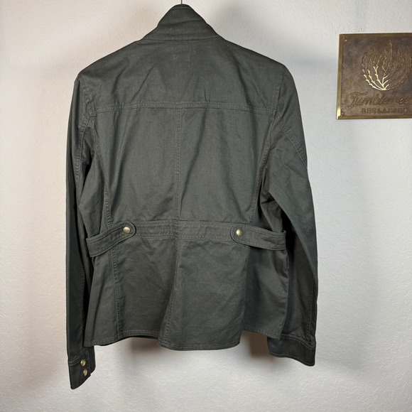 J. Crew Utility Jacket Olive Green Button Front Four Pocket Women Size L - Picture 7 of 10